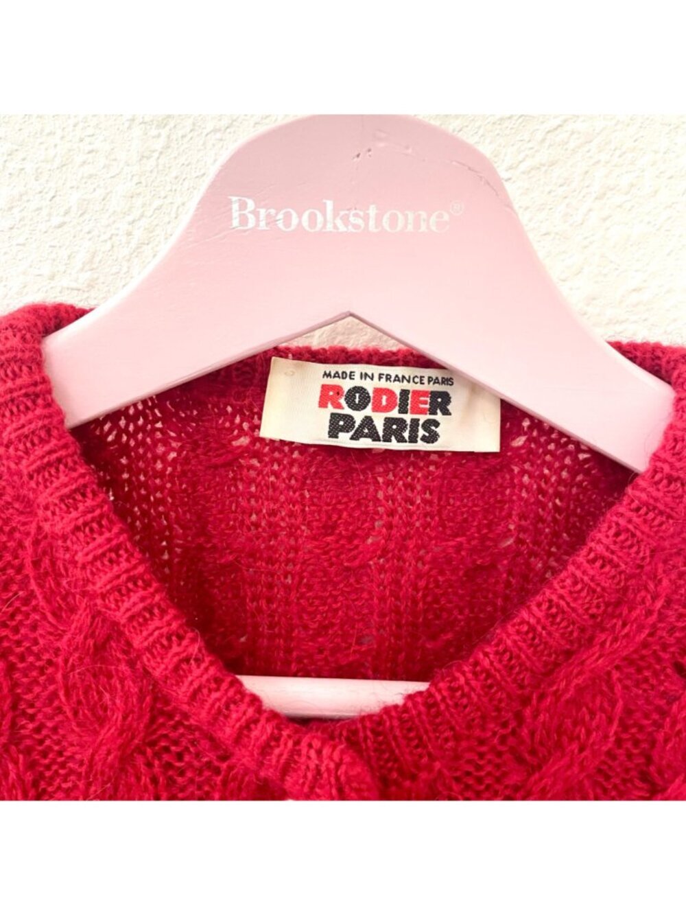 Rodier Paris Vintage Red Cardigan Size M Wool Blend - Picture 4 of 8